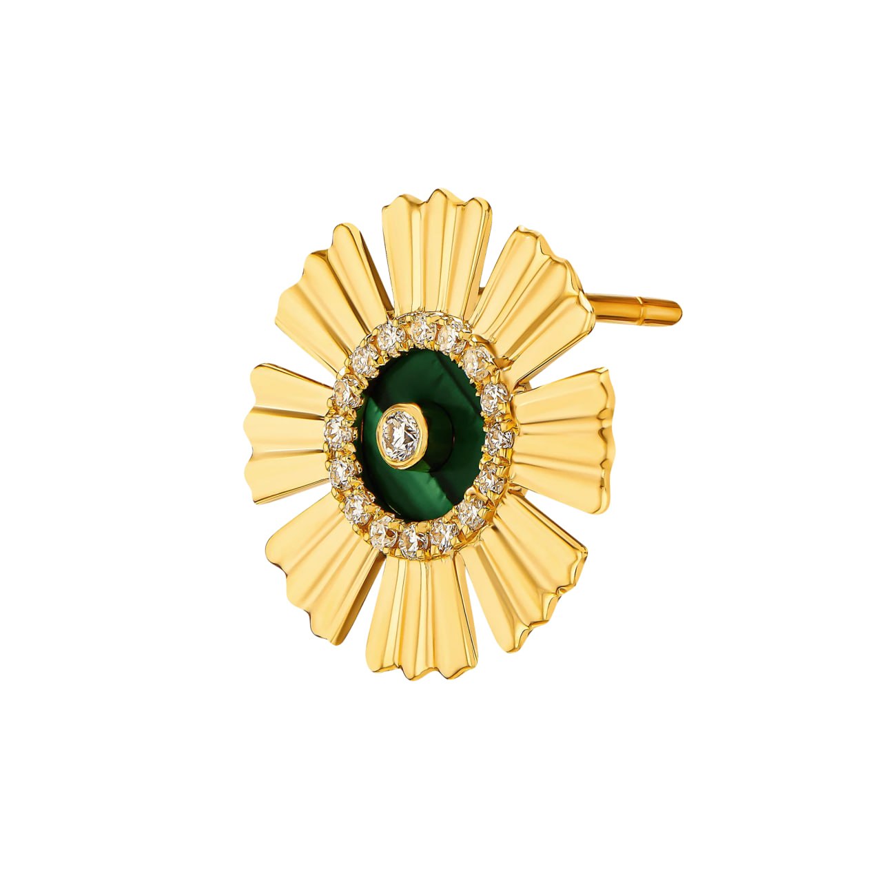 Happy Sunkiss Diamond Earring in 18K Yellow Gold & malachite - Final Set