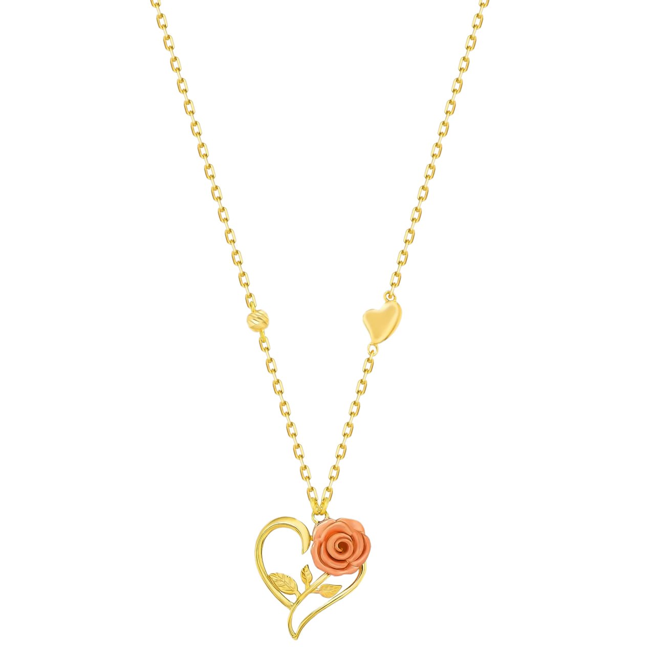 Rose Necklace in 18K Yellow & Rose Gold - Final Set