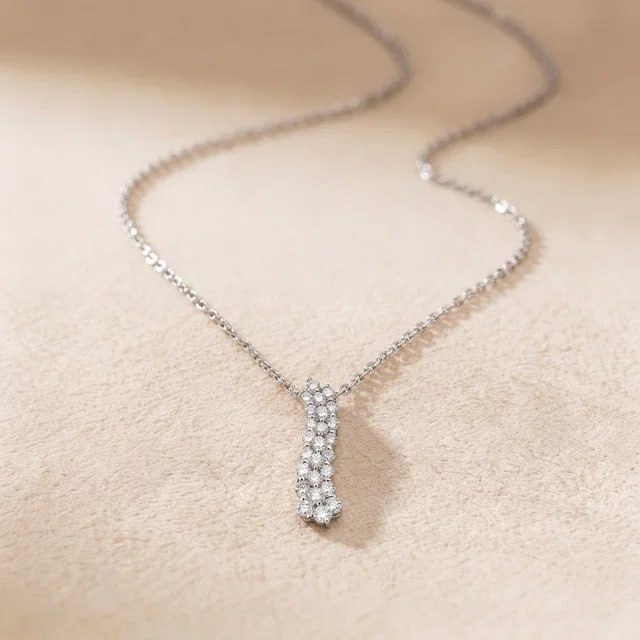 Zenith Diamond Pendant-Chain in 18K White Gold - Final Set