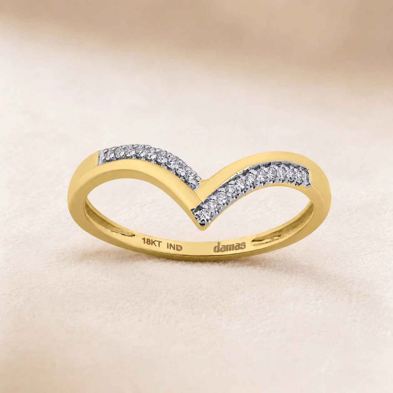Peak Diamond Ring in 18K Yellow Gold - Entry Set