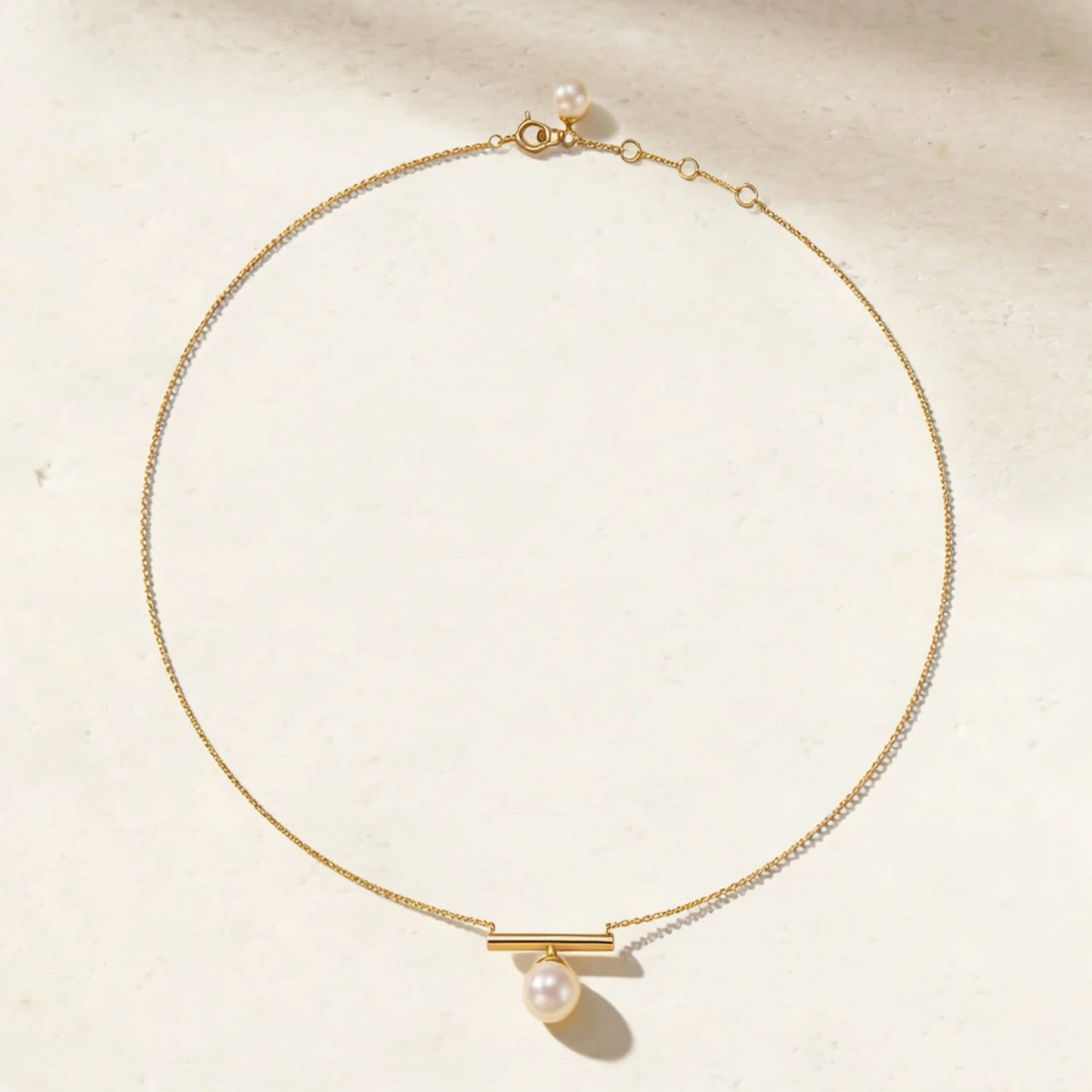 Glow Pearl Necklace in 18K Rose Gold - Entry Set
