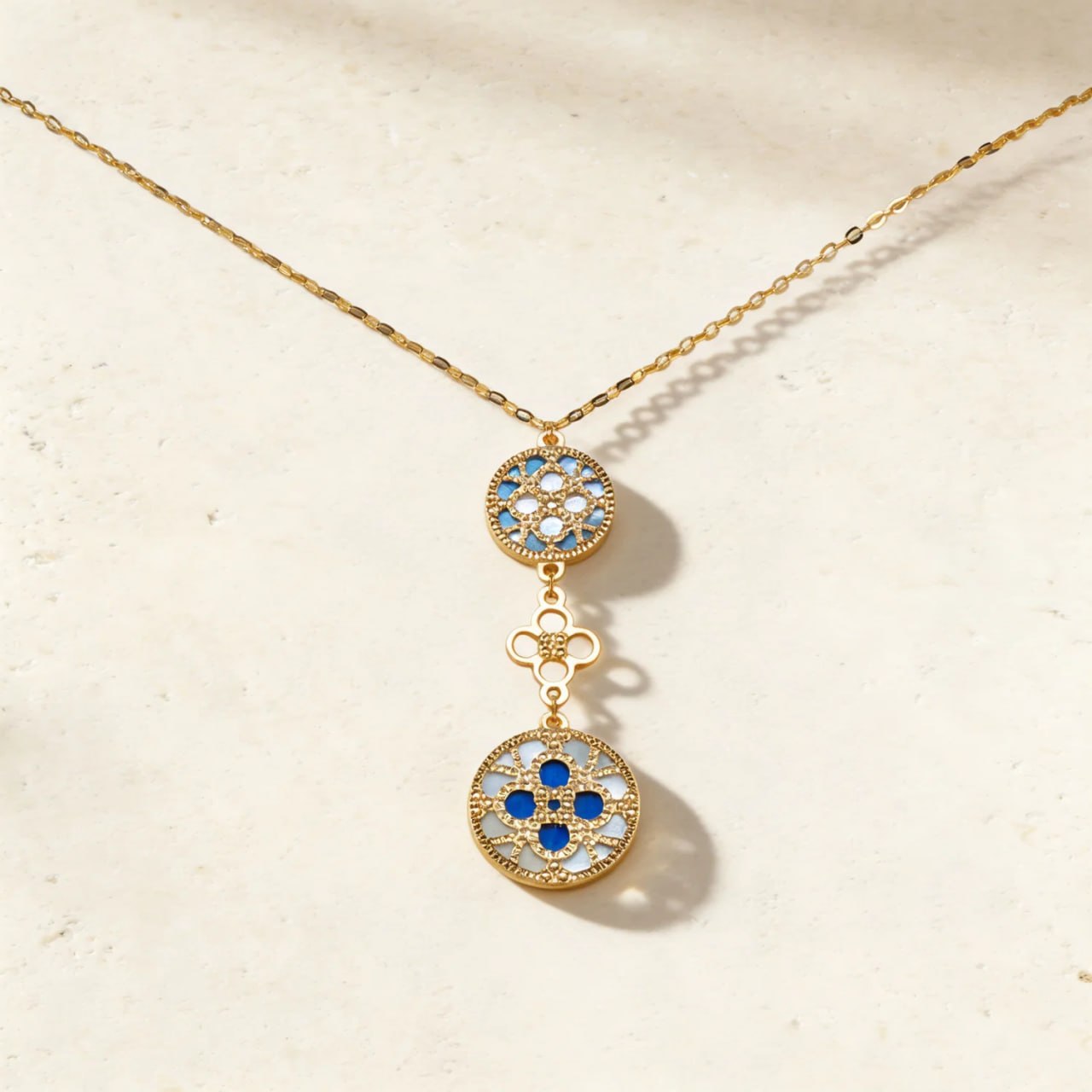 Istanbul Mother Of Pearl Reversible Necklace in 18K Yellow Gold - Final Set