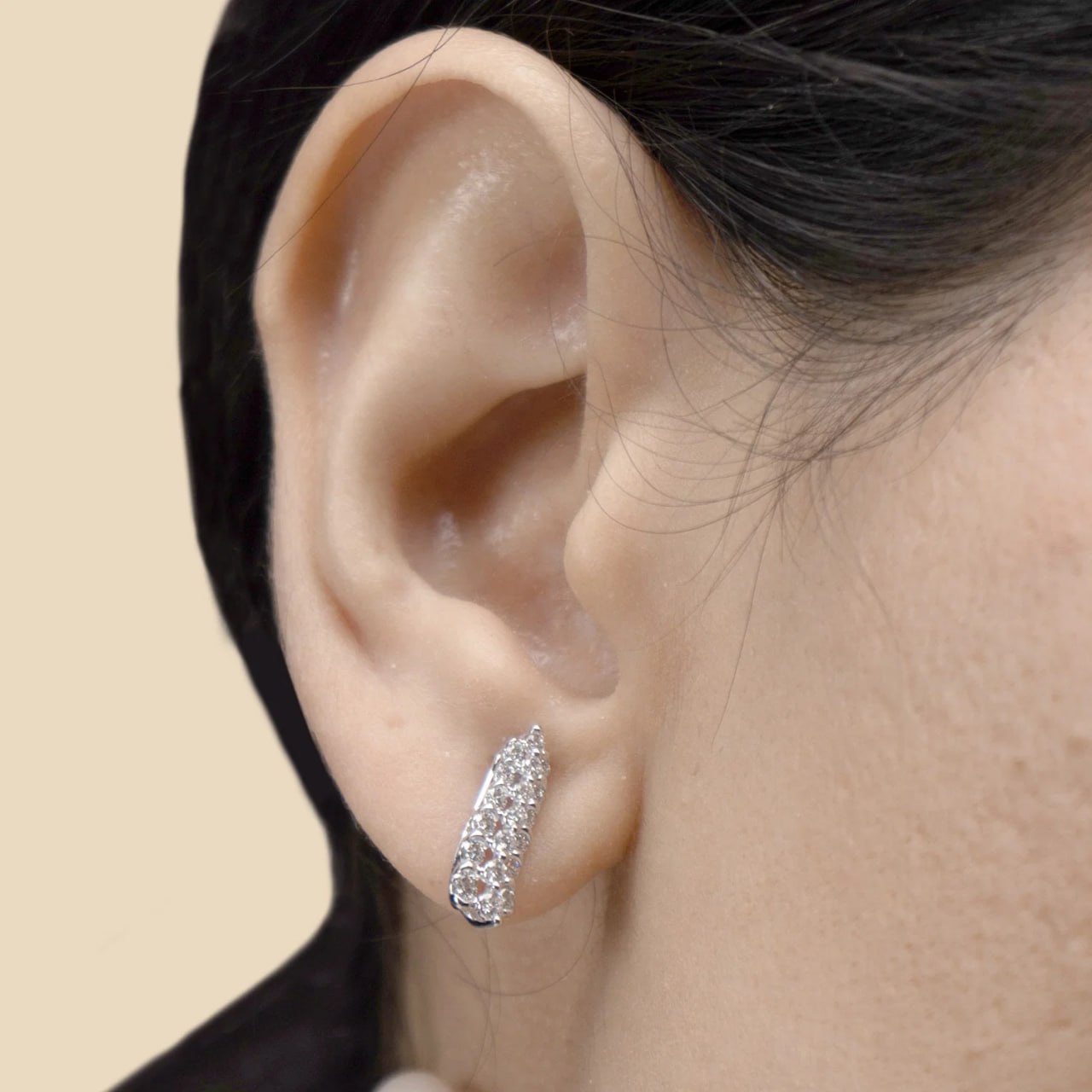 Zenith Diamond Earring in 18K White Gold - Trial Set