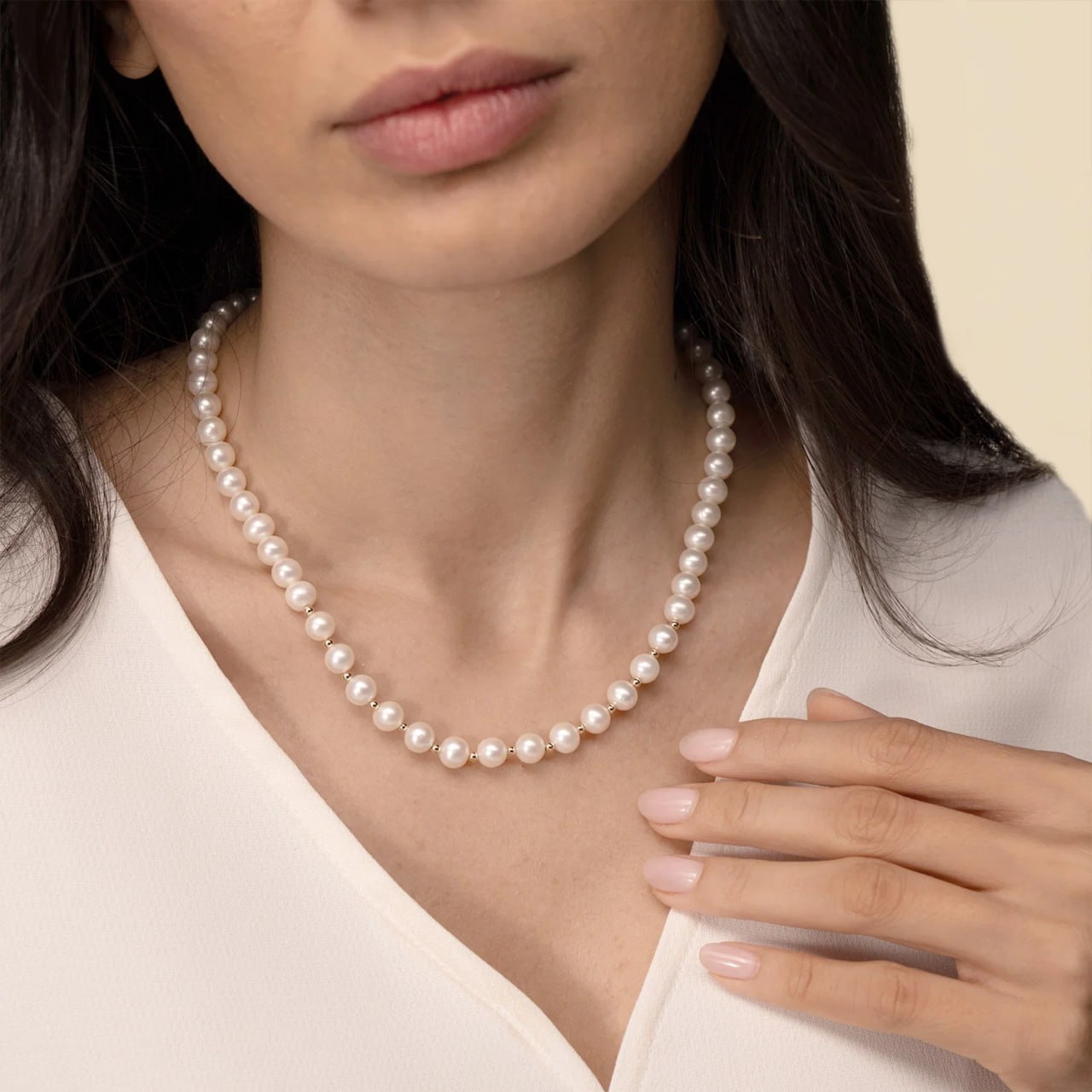OGL Pearl Necklace in 18K Yellow Gold