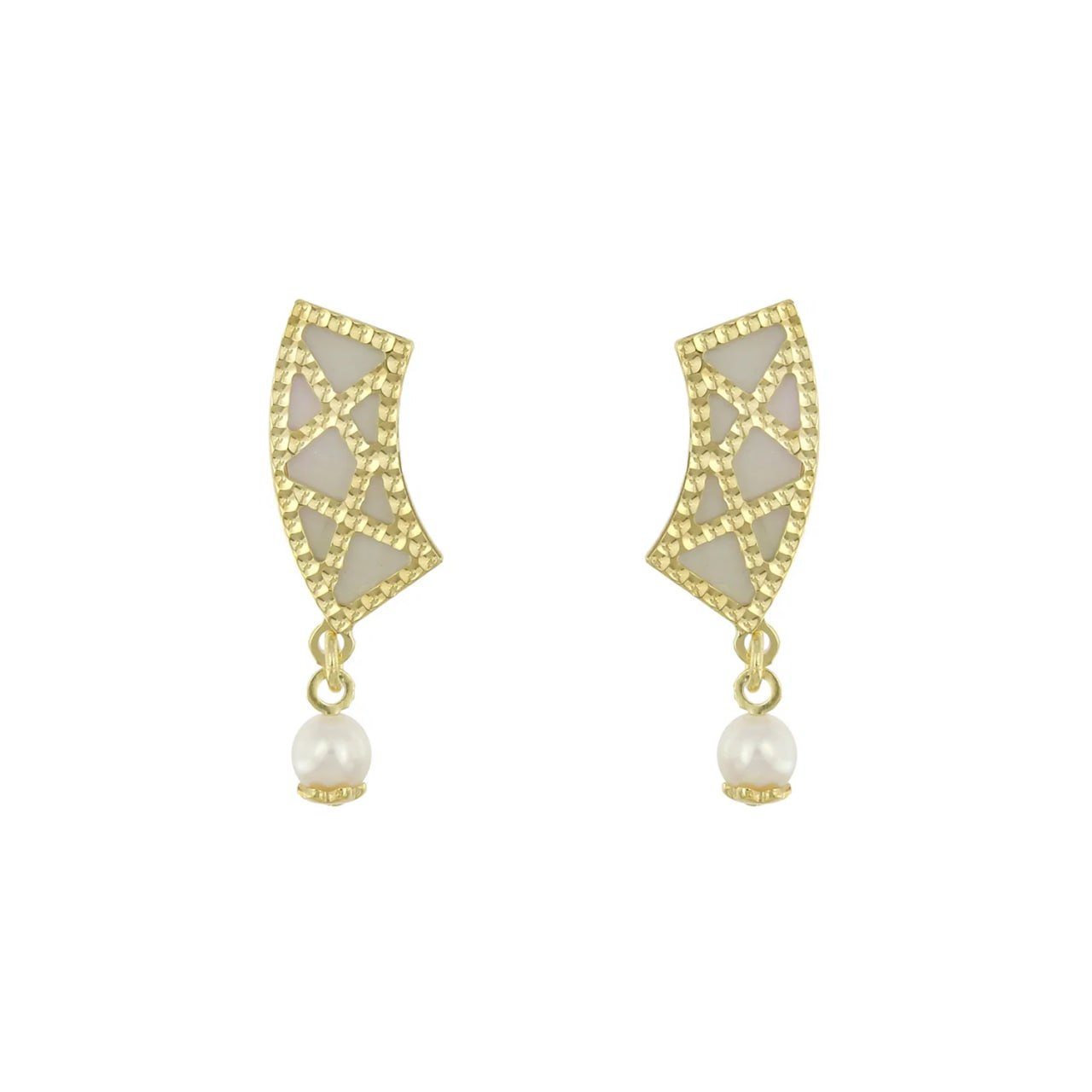 Arabiya Pearl Earring in 18K Yellow Gold
