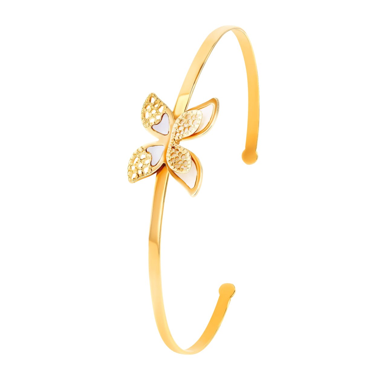 Dc Mother Of Pearl Bangle in 18K Yellow Gold