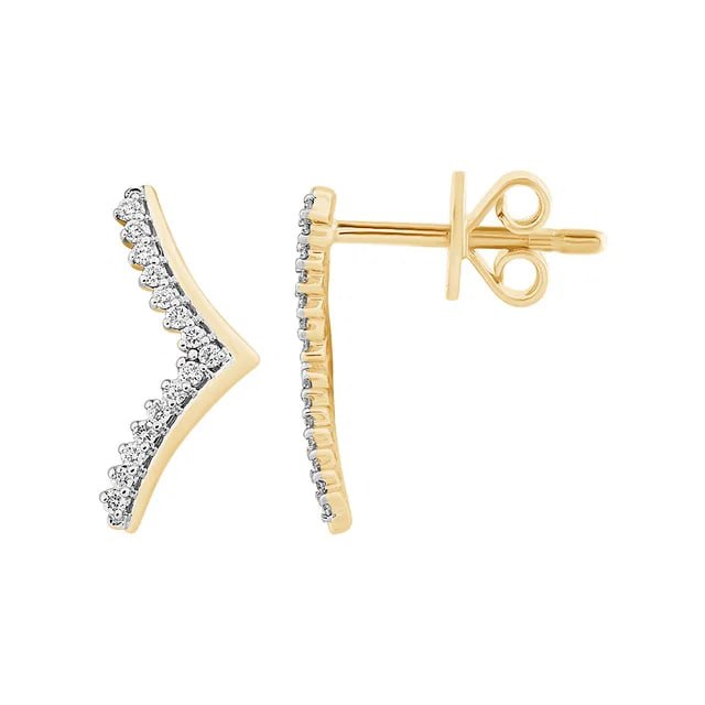 Peak Diamond Earring in 18K Yellow Gold Trial Set