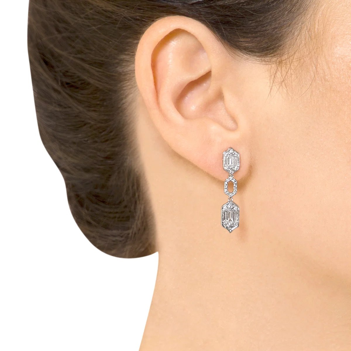 Palace Diamond Earring in 18K White Gold - Trial Set