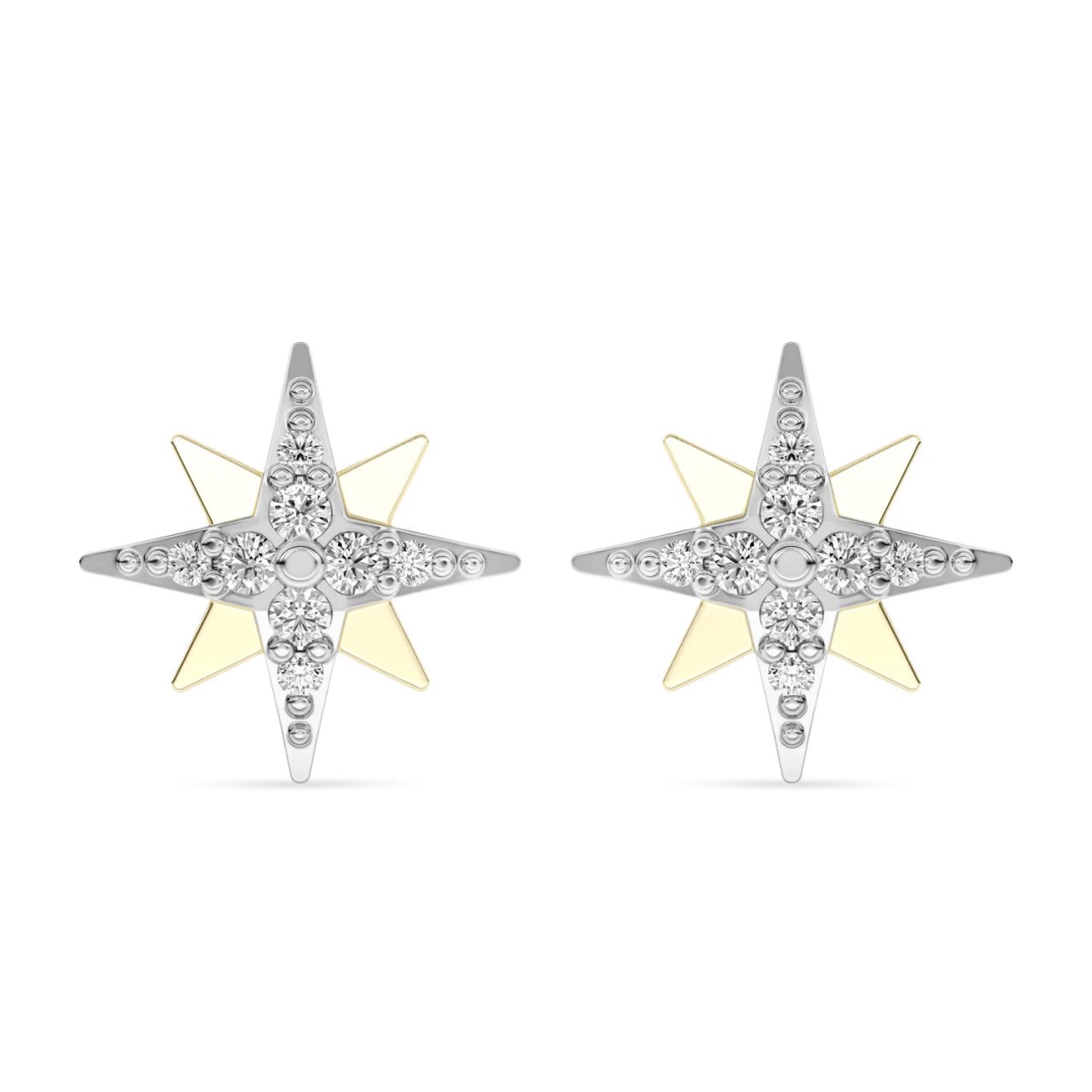 Diamond Earring in 18K Yellow Gold - Trial Set