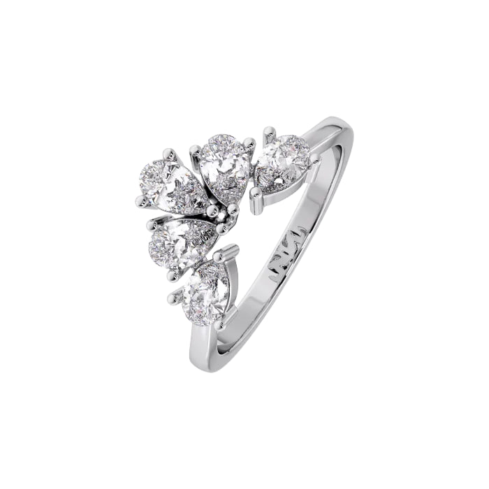 Luxe-Fashion Diamond Ring in 18K White Gold - Entry Set